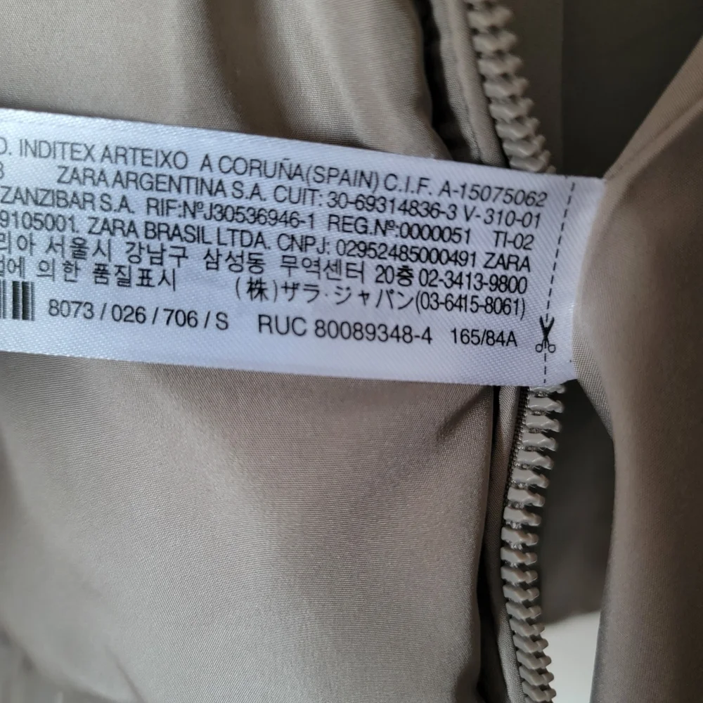 Zara Taupe Puffer Jacket